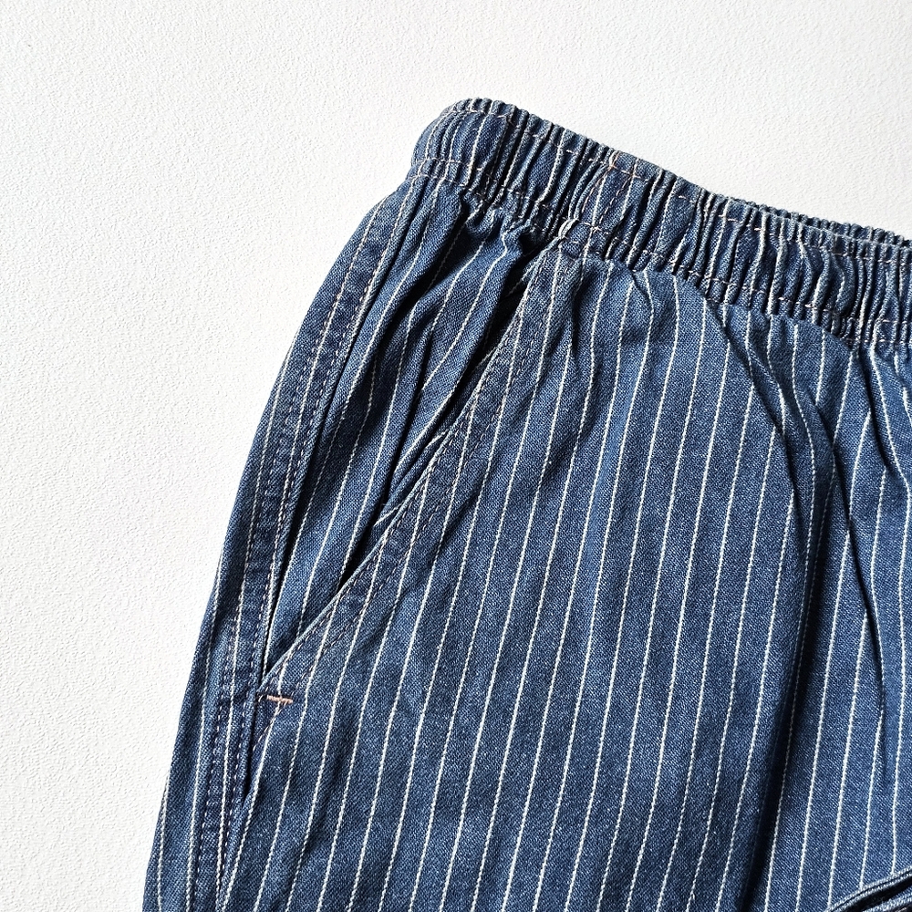 American Sweetheart Blue Pinstripe 100% Cotton Denim Pants Size M - Picture 4 of 11